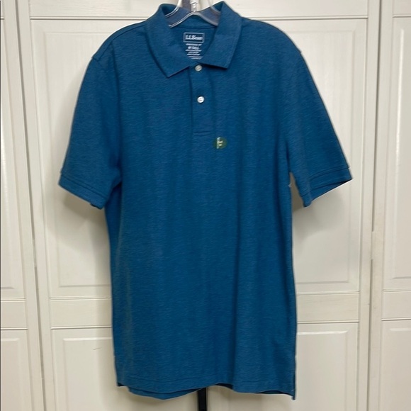 L.L. Bean Men’s Blue Short Sleeve Polo 1/4 Button Up Shirt Size M Tall - Picture 1 of 7